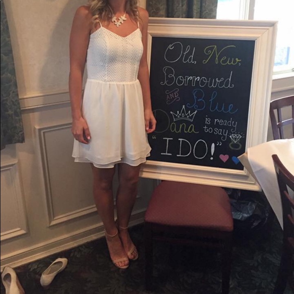 Cute white dress! Used for bridal shower.Worn once